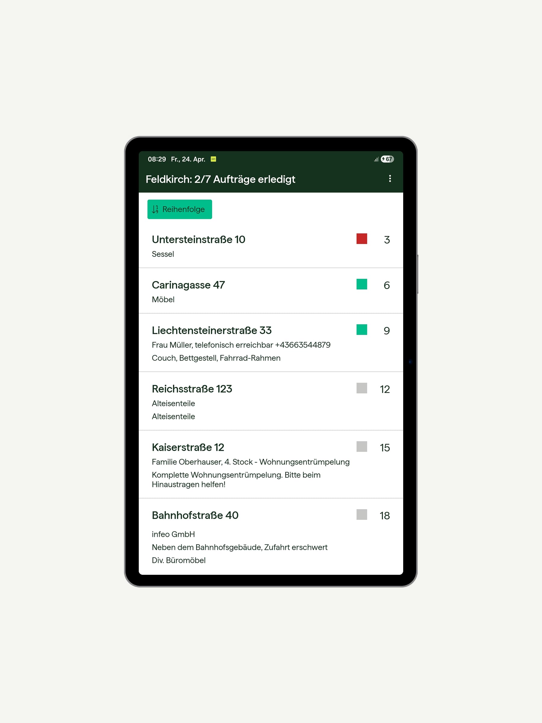 Infeo amw Digitale Sperrmüllsammlung